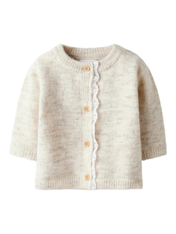 Name It Rikimmi LS Knit Cardigan - Peyote Melange - 50 cm