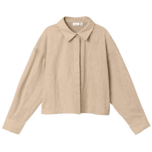 Name It Skjorte - Cropped - NkfFalinnen - Humus