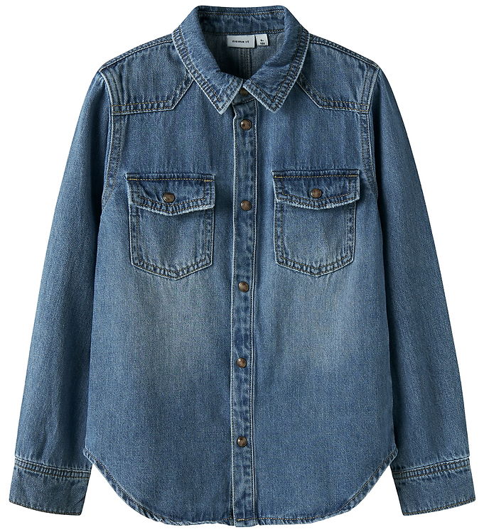 Name It Skjorte - Denim - NkmKim - Medium Blue Denim Name It Skjorte - Denim - NkmKim - Medium Blue Denim