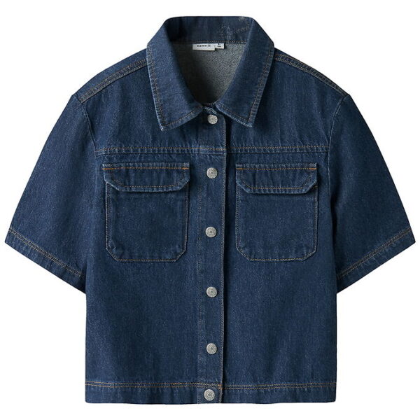 Name It Skjorte K/Æ - NkfLea - Dark Blue Denim