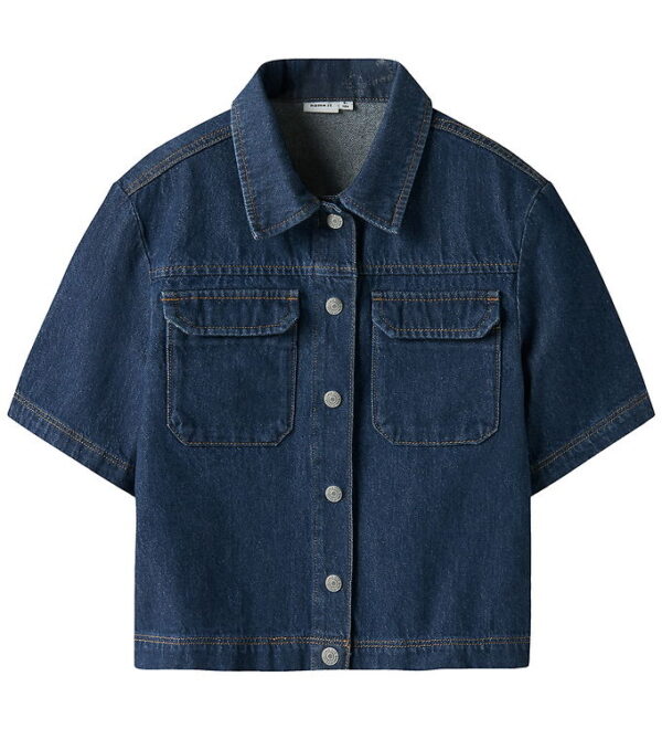 Name It Skjorte K/Æ - NkfLea - Dark Blue Denim