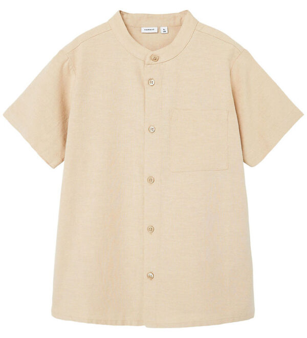 Name It Skjorte - Noos - Nkmfaher - Viskose/Bomuld - Humus