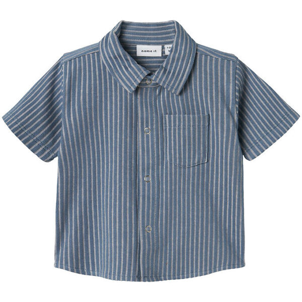 Name It Skjorte k/æ - NbmHelmar - Blue Mirage