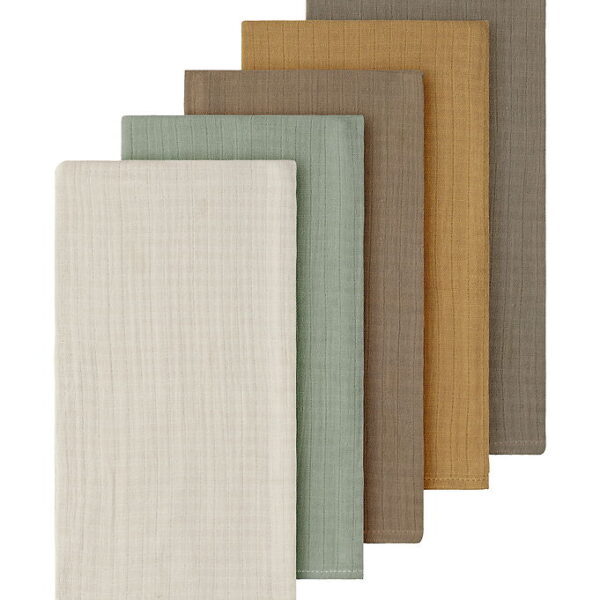 Name It Stofbleer - Musselin - NbnOhappy - 5-pak - Roasted Cashe