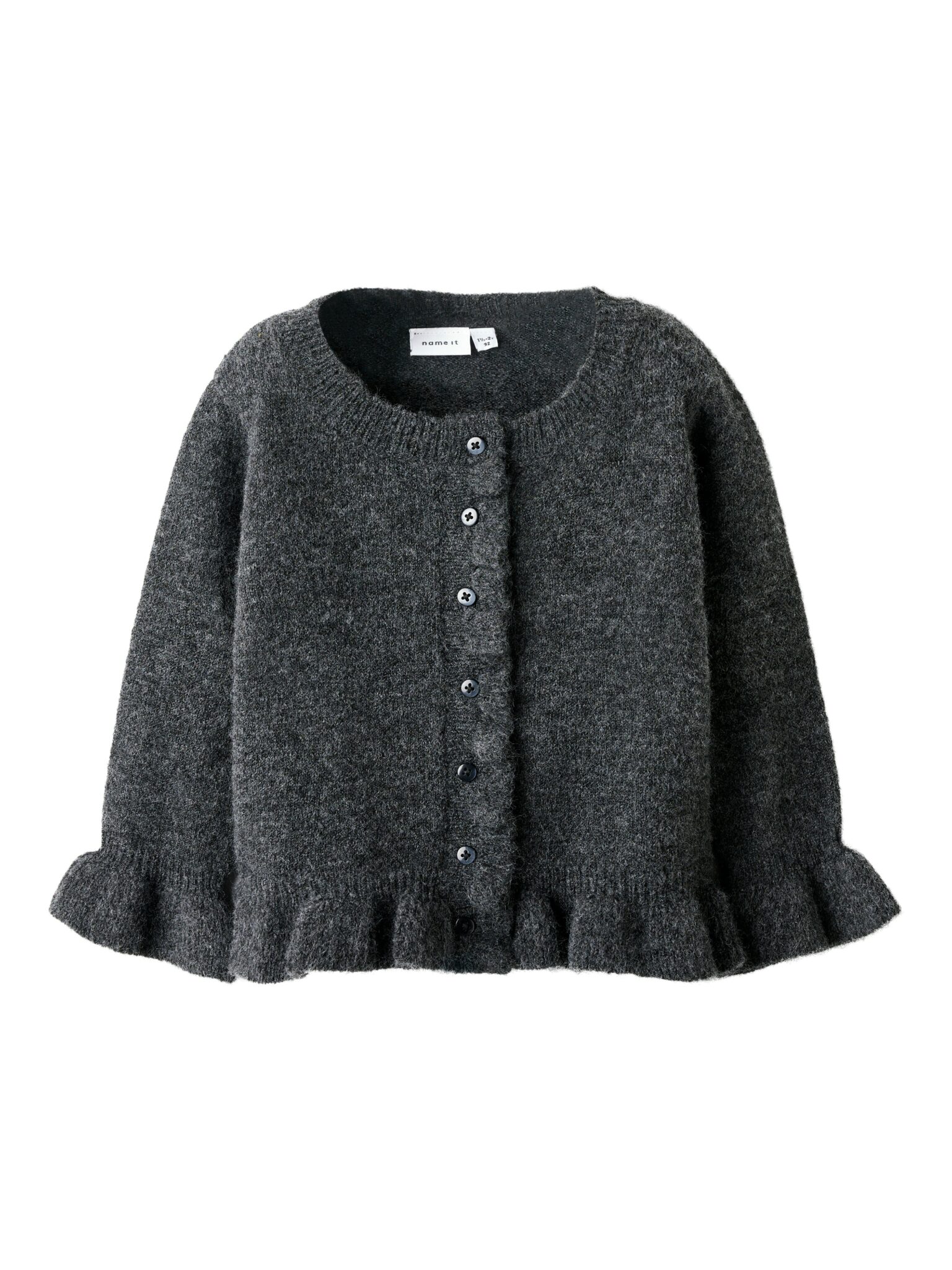 Name It Supia LS Knit Cardigan - Dark Grey Melange - 92 cm Name It Supia LS Knit Cardigan - Dark Grey Melange - 92 cm