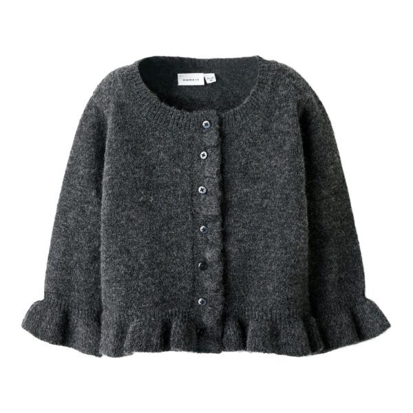 Name It Supia LS Knit Cardigan - Dark Grey Melange - 92 cm
