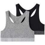 Name It Toppe - Noos - NkfShort - 2-pak - Sort/Gråmeleret