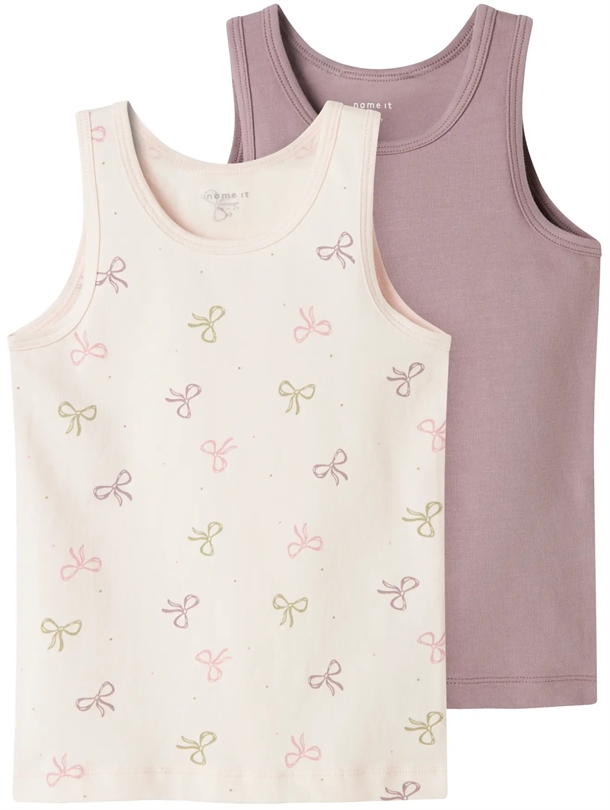 Name It Undertrøje - 2-pak NMFTANK TOP - Barely Pink Bow