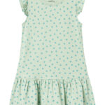 Name It Vida Kjole - Silt Green Seashells - 86 cm