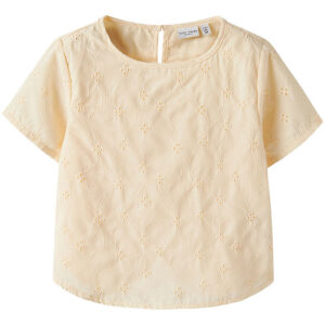 Name it Skjorte k/æ - NkfVioleta - Buttercream m. Broderi Anglai