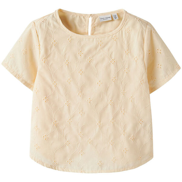 Name it Skjorte k/æ - NkfVioleta - Buttercream m. Broderi Anglai