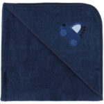 Nørgaard Madsens Babyhåndklæde - 75x75 cm - Navy m. Bil