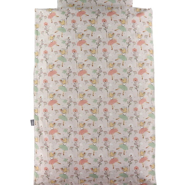 Nørgaard Madsens Sengetøj - Baby - Beige m. Rosa Ballerina