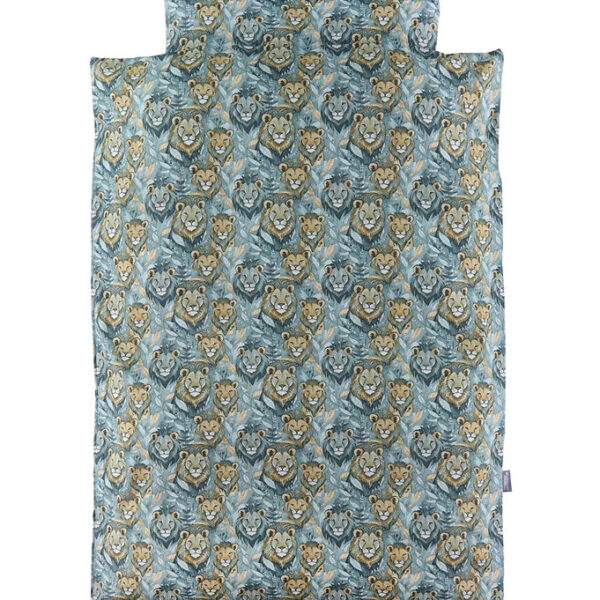 Nørgaard Madsens Sengetøj - Baby - Blå m. Løver