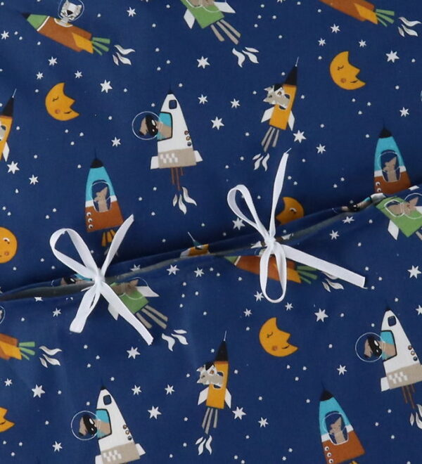 Nørgaard Madsens Sengetøj - Baby - Blå m. Rumraketter