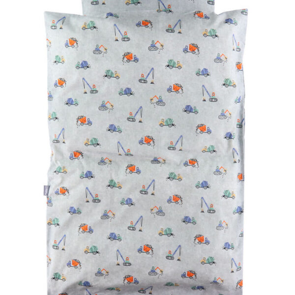 Nørgaard Madsens Sengetøj - Baby - Grå m. Maskiner