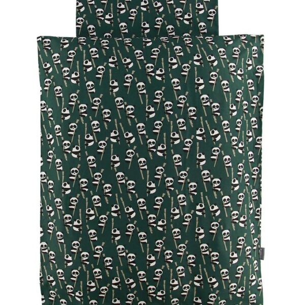 Nørgaard Madsens Sengetøj - Baby - Grøn m. Pandaer