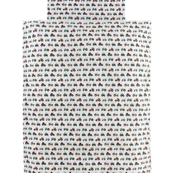 Nørgaard Madsens Sengetøj - Baby - Hvid m. Traktorer