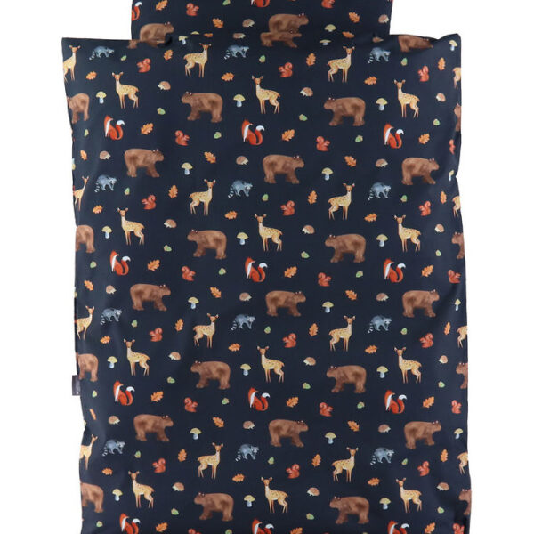 Nørgaard Madsens Sengetøj - Baby - Navy m. Skovens Dyr Nørgaard Madsens Sengetøj - Baby - Navy m. Skovens Dyr