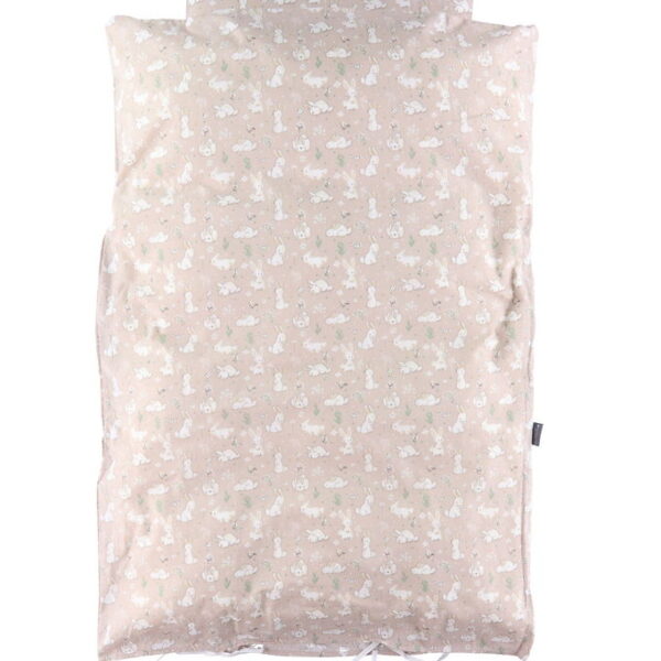 Nørgaard Madsens Sengetøj - Baby - Rosa m. Hvide Kaniner