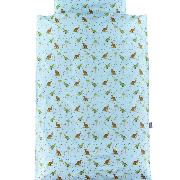 Nørgaard Madsens Sengetøj - Baby - Turkis m. Dino