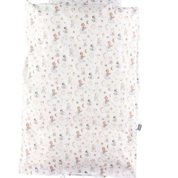 Nørgaard Madsens Sengetøj - Junior - Hvid m. Dyr/Måner/Stjerner