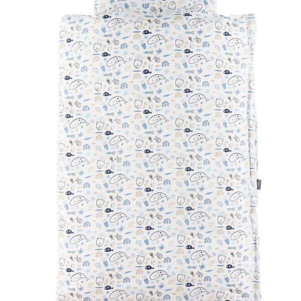 Nørgaard Madsens Sengetøj - Junior - Hvid m. Fisk
