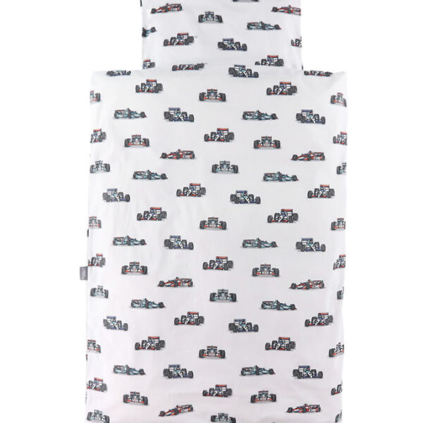 Nørgaard Madsens Sengetøj - Junior - Hvid m. Racerbiler