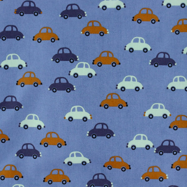 Nørgaard Madsens Sengetøj - Poplin - Baby - Blå m. Biler