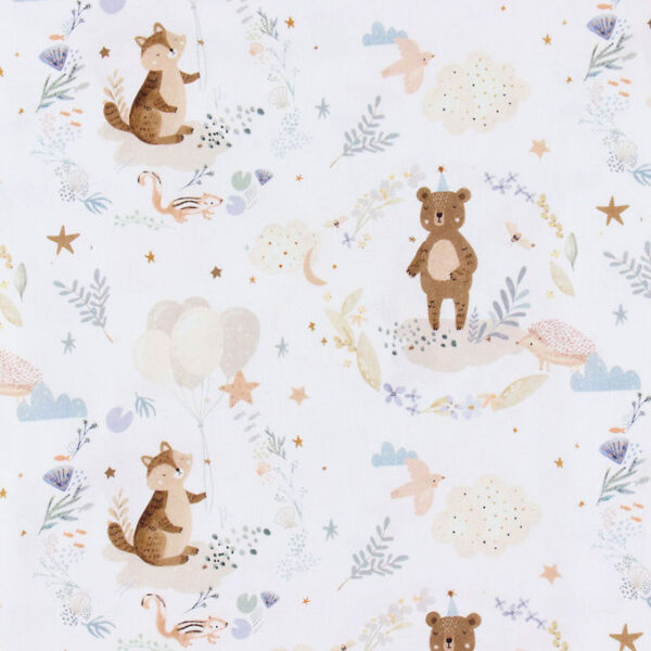 Nørgaard Madsens Sengetøj - Poplin - Baby - Hvid m. Bamser