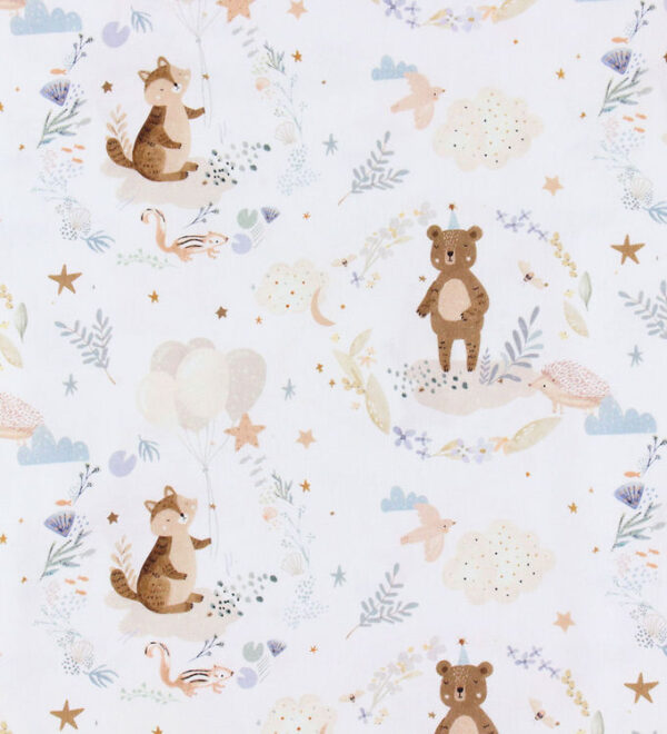 Nørgaard Madsens Sengetøj - Poplin - Baby - Hvid m. Bamser