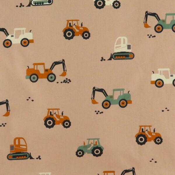 Nørgaard Madsens Sengetøj - Poplin - Baby - Sand m. Maskiner