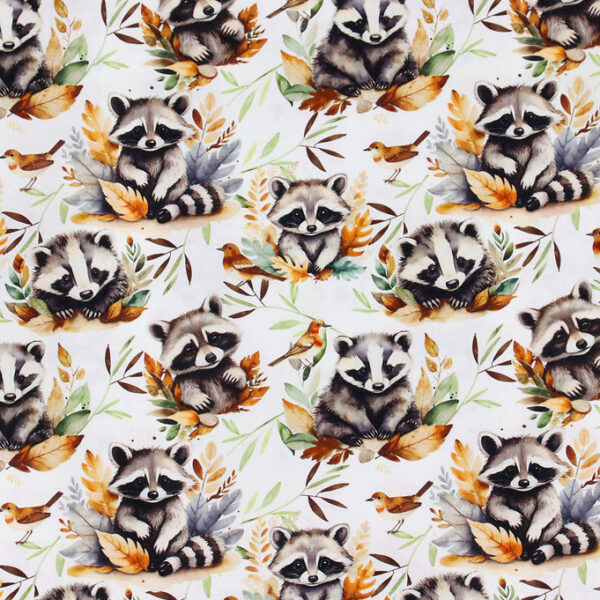 Nørgaard Madsens Sengetøj - Poplin - Voksen - Hvid m. Vaskebjørn