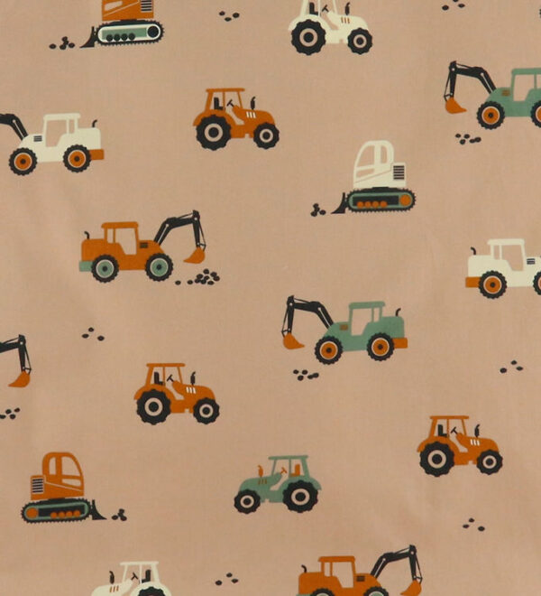 Nørgaard Madsens Sengetøj - Poplin - Voksen - Sand m. Maskiner