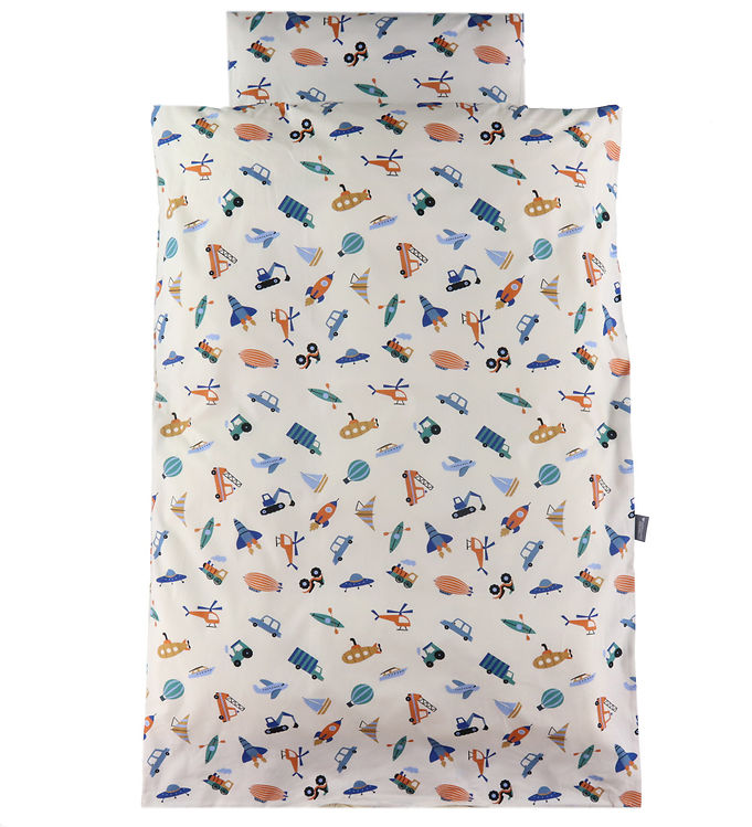 Nørgaard Madsens Sengetøj - Voksen - Beige m. Fly, Kran og Cemen Nørgaard Madsens Sengetøj - Voksen - Beige m. Fly, Kran og Cemen