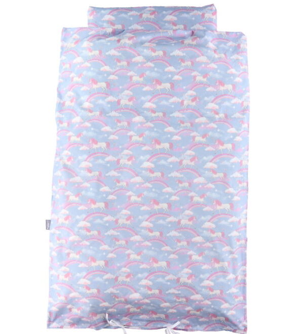 Nørgaard Madsens Sengetøj - Voksen - Denim m. Enhjørninger/Regnb