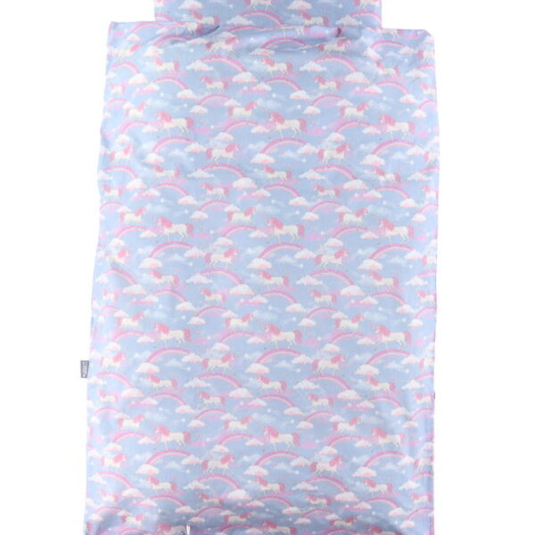Nørgaard Madsens Sengetøj - Voksen - Denim m. Enhjørninger/Regnb