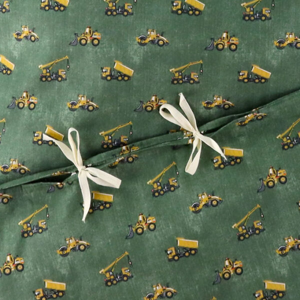 Nørgaard Madsens Sengetøj - Voksen - Grøn m. Arbejdsmaskiner