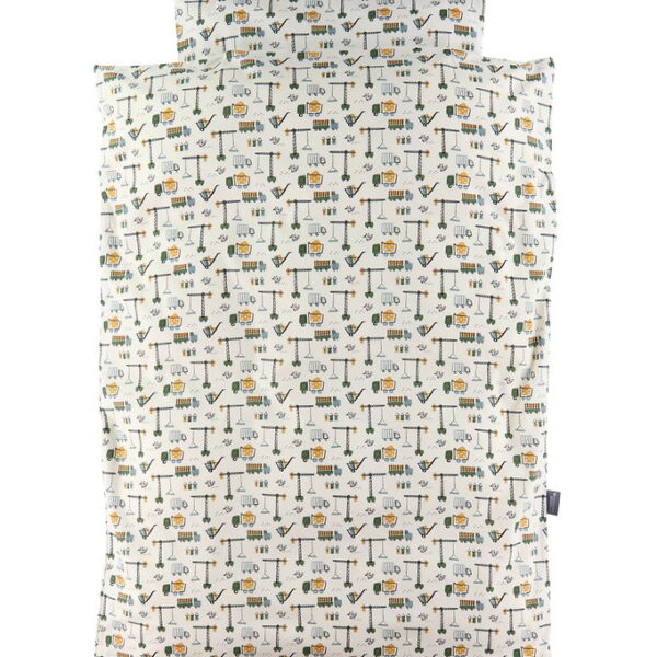 Nørgaard Madsens Sengetøj - Voksen - Hvid m. Arbejdsmaskiner