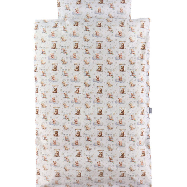 Nørgaard Madsens Sengetøj - Voksen - Hvid m. Bamse På Gynge