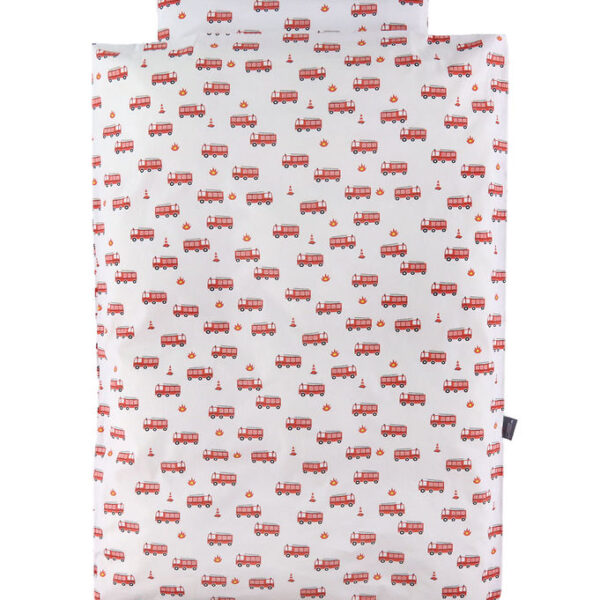 Nørgaard Madsens Sengetøj - Voksen - Hvid m. Brandbiler