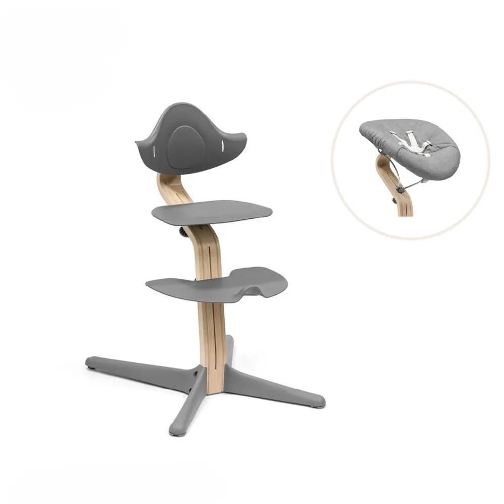 Nomi højstol inkl. newborn sæt - Natur/Grey