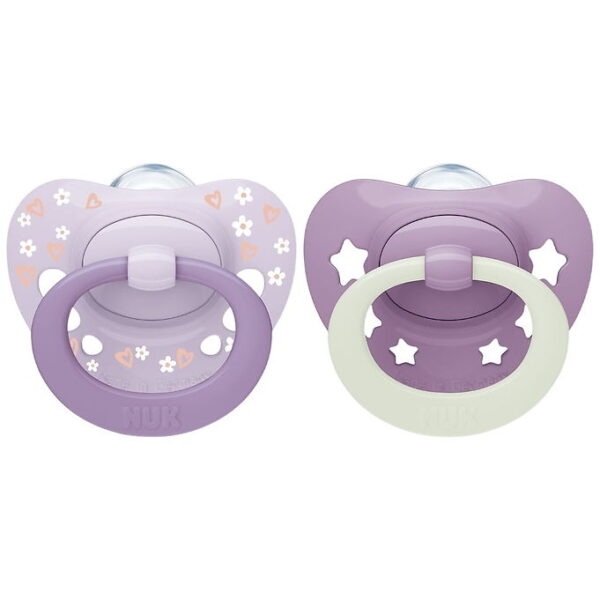 Nuk Sutter - 2-pak - First Choice - Day & Night - Lilla