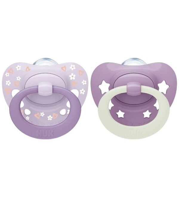 Nuk Sutter - 2-pak - First Choice - Day & Night - Lilla