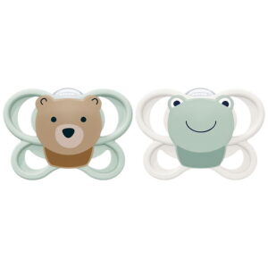 Nuk Sutter - 2-pak - Perfect Match Air - Bear/Frog - Grøn/Hvid