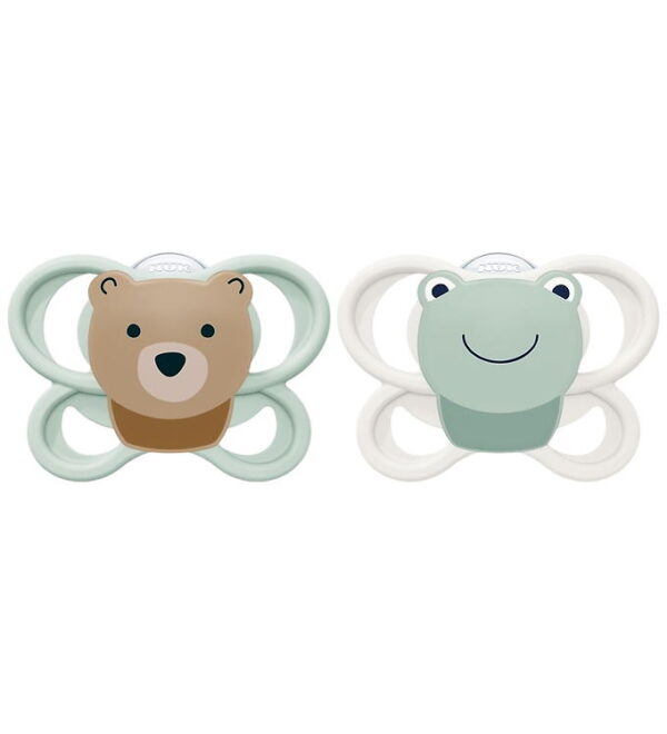 Nuk Sutter - 2-pak - Perfect Match Air - Bear/Frog - Grøn/Hvid