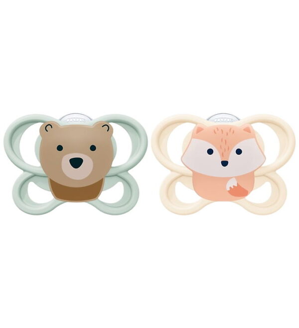Nuk Sutter - 2-pak - Perfect Match Air - Fox/Bear - Grøn/Soft Or Nuk Sutter - 2-pak - Perfect Match Air - Fox/Bear - Grøn/Soft Or