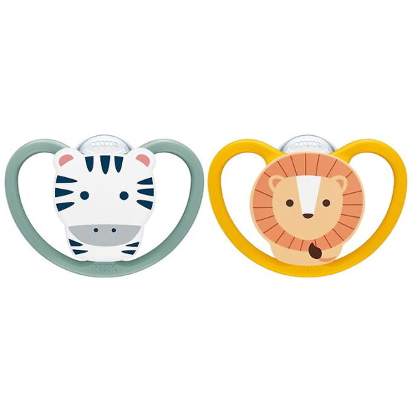 Nuk Sutter - 2-pak - Perfect Match Air - Zebra/Lion - Grøn/Orang