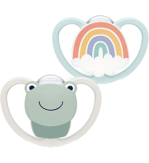 Nuk Sutter - 2-pak - Space - Grå/Blå Nuk Sutter - 2-pak - Space - Grå/Blå