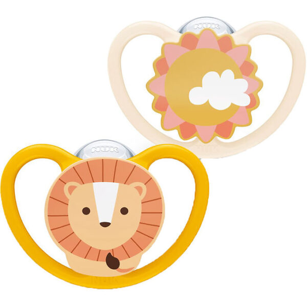 Nuk Sutter - 2-pak - Space - Gul/Beige Nuk Sutter - 2-pak - Space - Gul/Beige